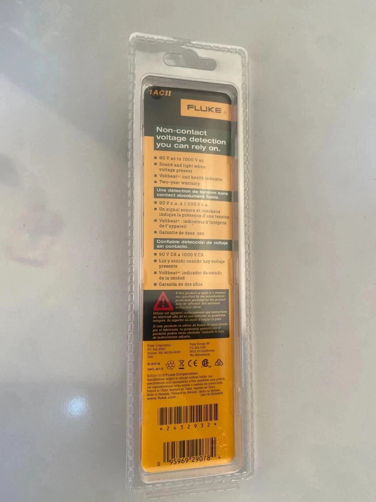 Fluke 1AC II VoltAlert Non-Contact Voltage Tester, Pocket-Sized, 90-1000V AC-NEW