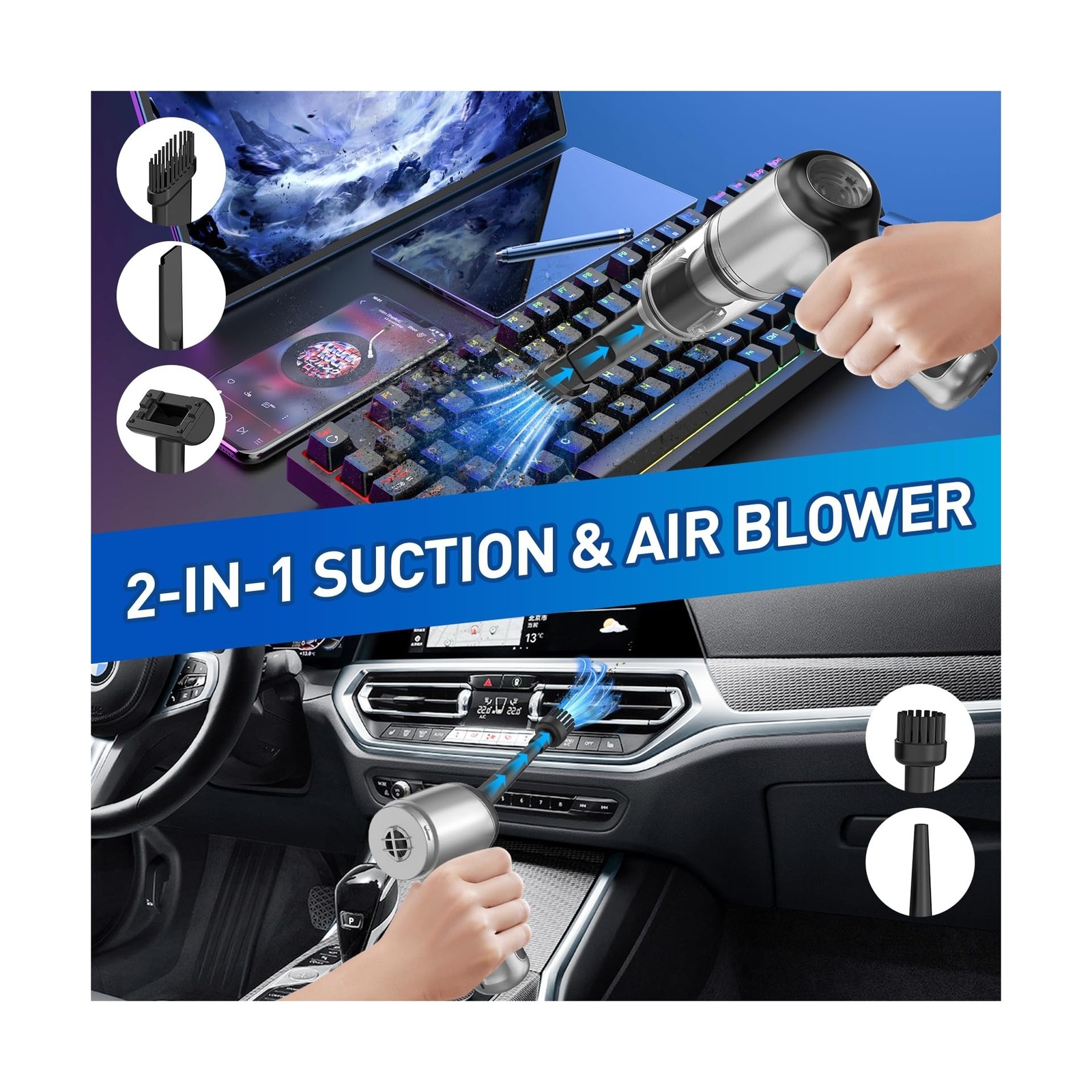 AHNR Handheld Car Vacuum Cleaner Cordless with Brushless Motor, 200… Fast Ship