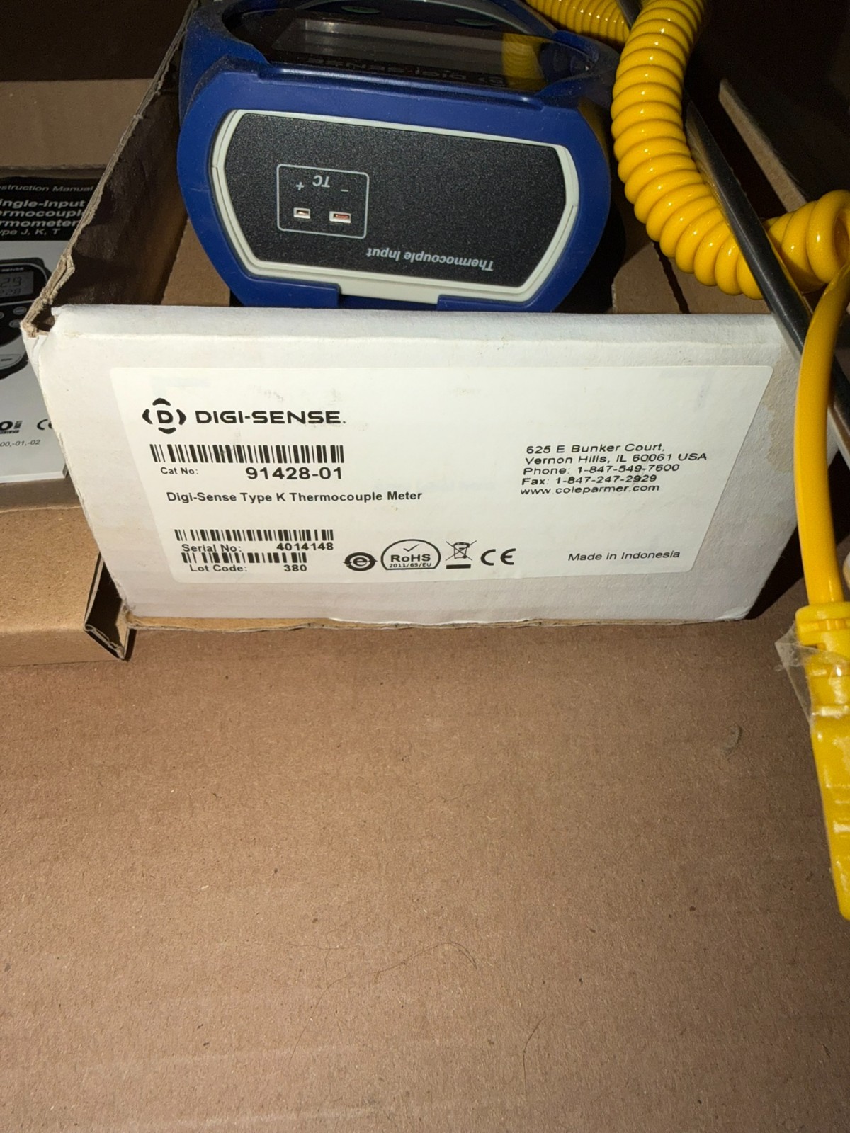 Digi-Sense WD 91428-01 Temp 10 Single-Input Type K Thermocouple Thermometer