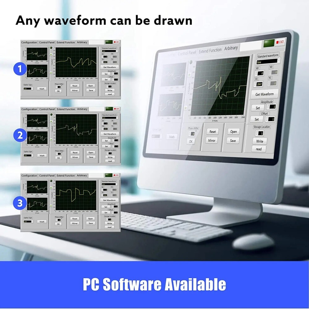 2-channel DDS Arbitrary Waveform Generator 60MHz 200MSa/s DDS Signal Generator
