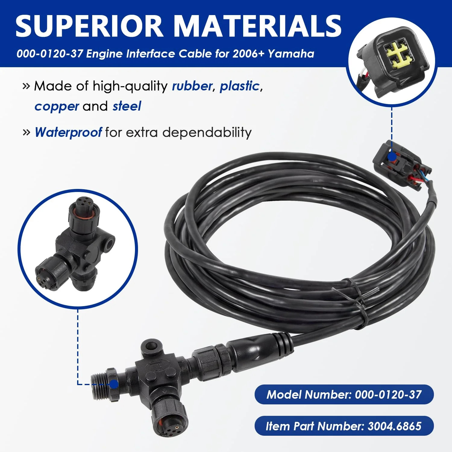 Yamaha Engine Interface Cable with T-Connector for NMEA 2000 (4.5M/15Ft)