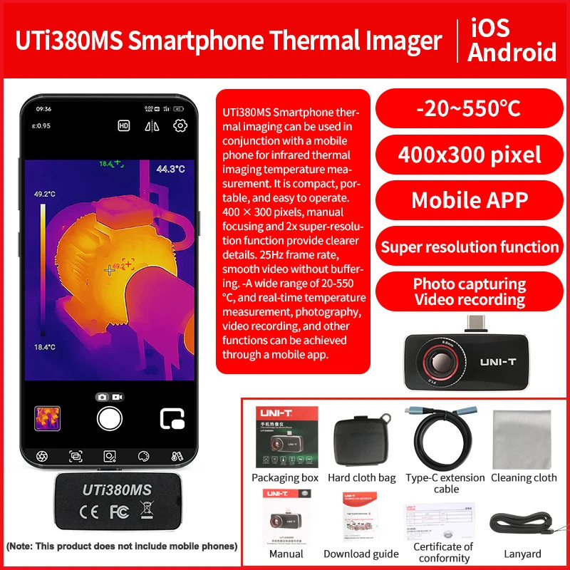 UNI-T UTi261M Thermal Imaging Camera 256×192 for Android Type-C Phones