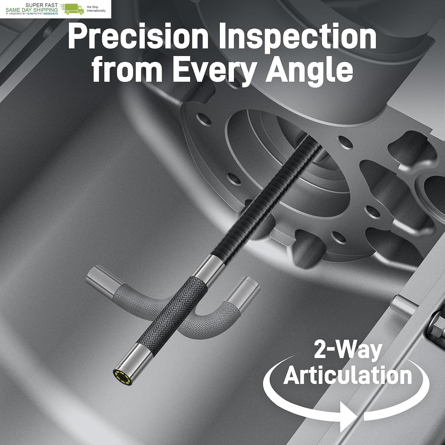 Industrial Endoscope Inspection Camera with Articulated Probe, Flexible Mechanic