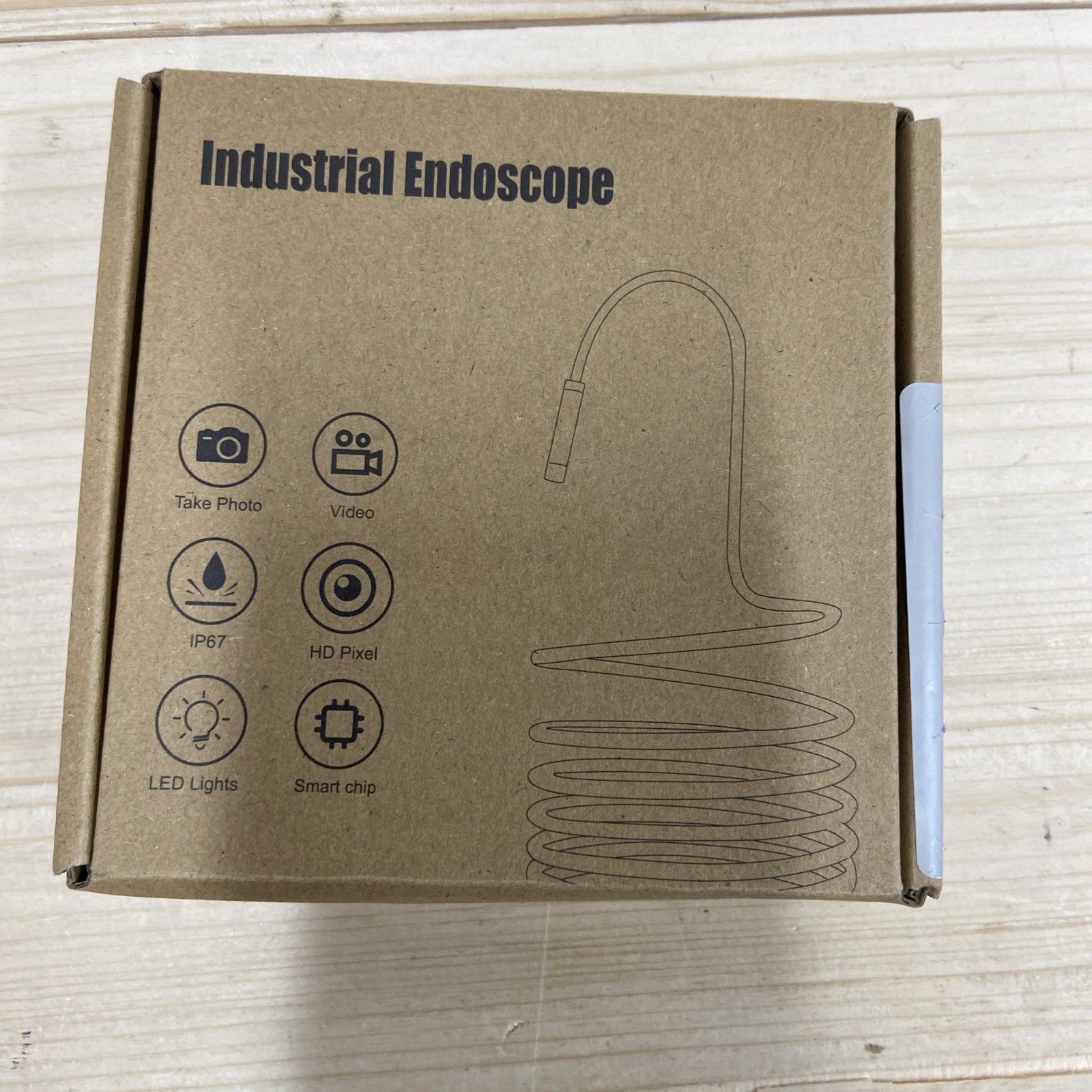 MUGEASY Industrial Endoscope Semi-Rigid 16.4ft 0.31in HD Waterproof LED PnP