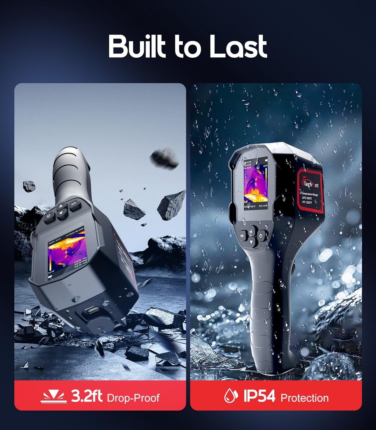 Accurate Handheld Thermal Camera with -4°F to 1022°F & Multiple Imaging Modes