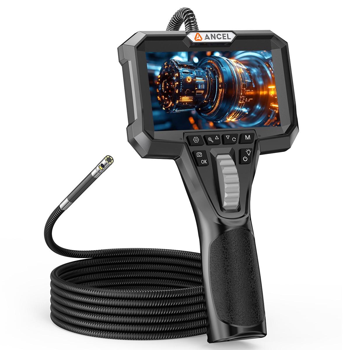 ANCEL AN302 4.3 Inch Industrial Endoscope Camera 2-Way Articulating Borescope