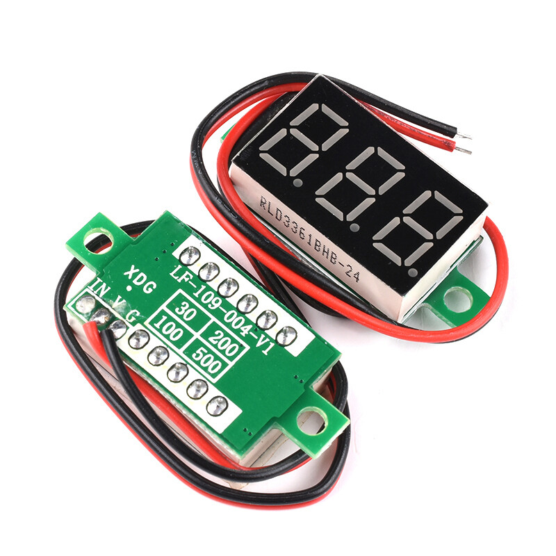 Mini Size LED Panel Voltage Meter 3-Digital LCD Display Adjustment Voltmeter