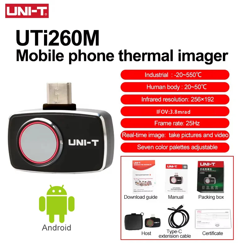 UNI-T UTi261M Thermal Imaging Camera 256×192 for Android Type-C Phones