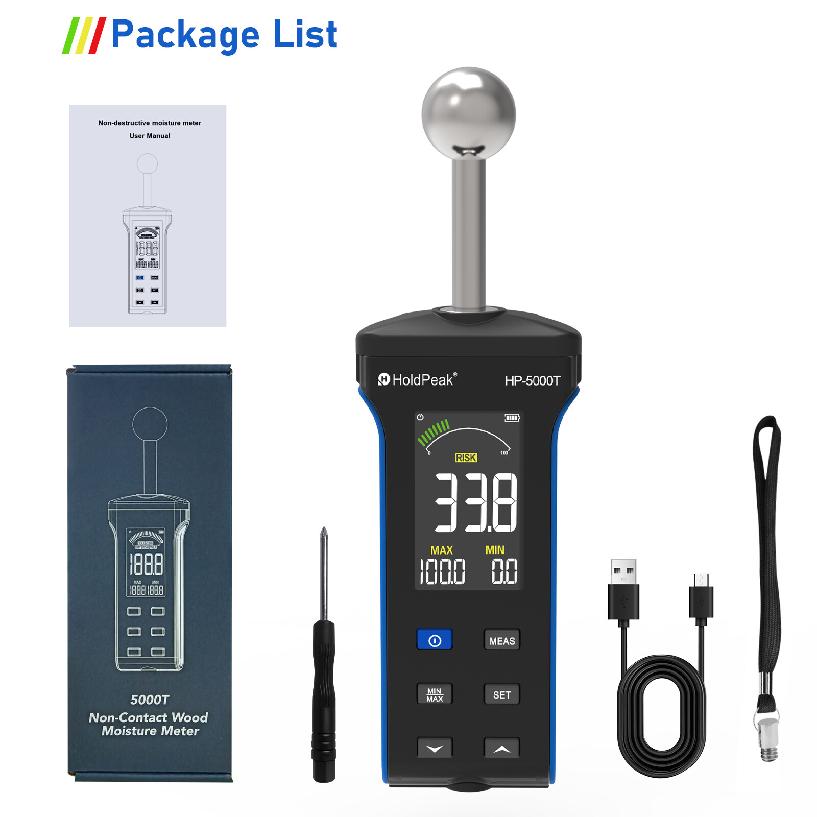 Digital Pinless Wood Moisture Meter Moisture Sensor Floors Wall Humidity Tester