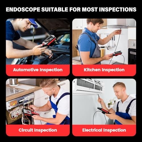 1080P HD Dual-Lens Endoscope Camera with Light – 16.4ft Waterproof Borescope for