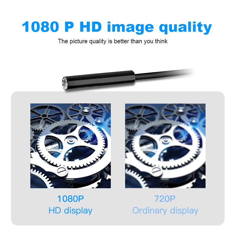 IP67 HD 1080P Industrial Endoscope Camera 8mm Lens Pipe Sewer Inspection Camera