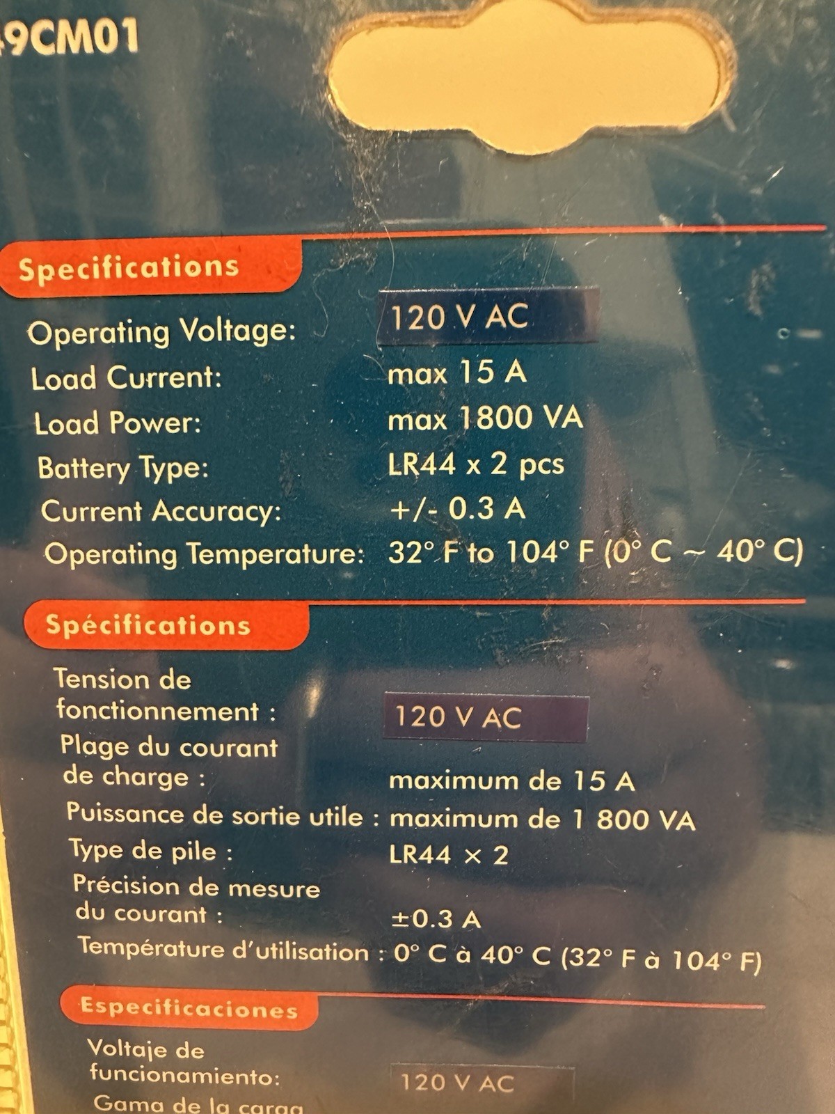 Ryobi Power Usage Meter Plug-In Electricity Energy Cost Monitor E49CM01
