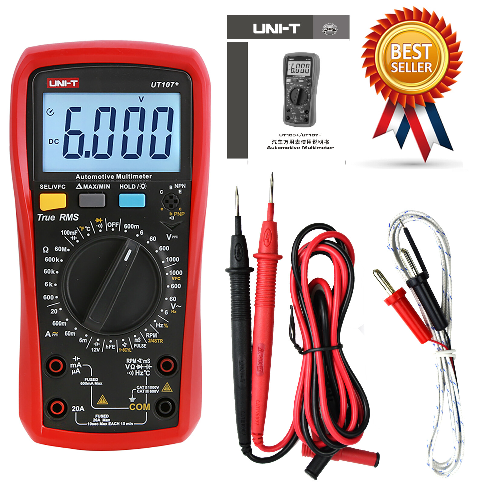 UNI-T UT105+/UT107+ Handheld New Energy Vehicle Multimeter Auto Power Off✦KD