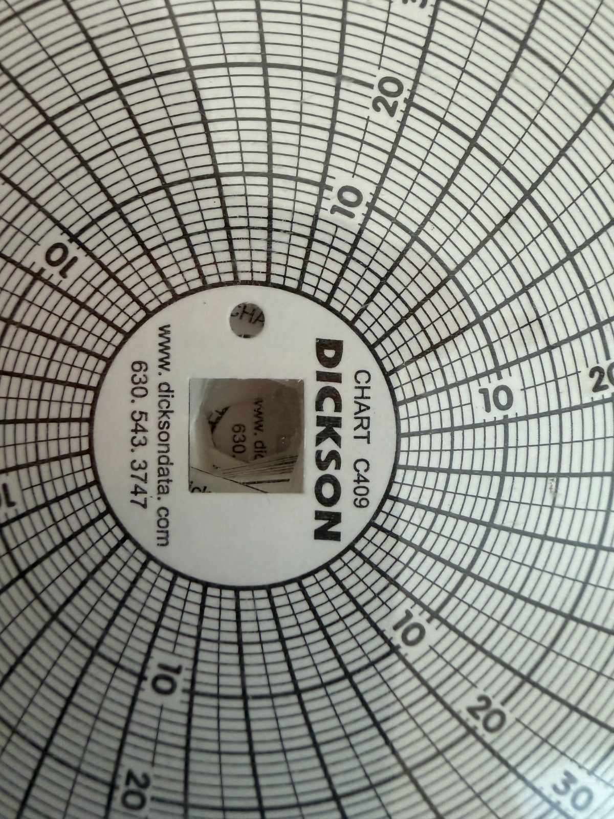 Dickson Chart C409, 8 In, 0 To 100, 31 Day, 60PC