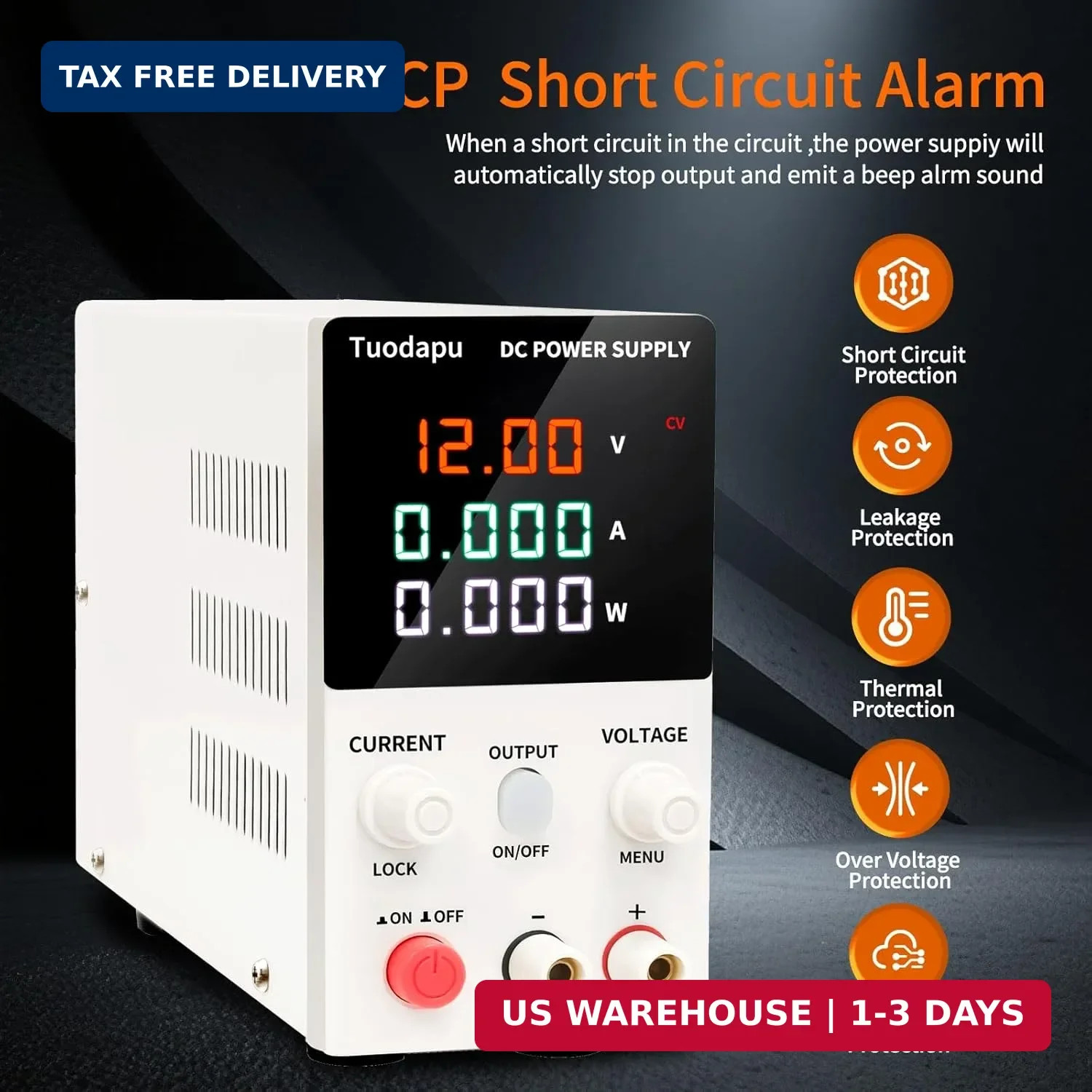 Adjustable DC Power Supply Variable Bench Regulated 20V Programmable 30A