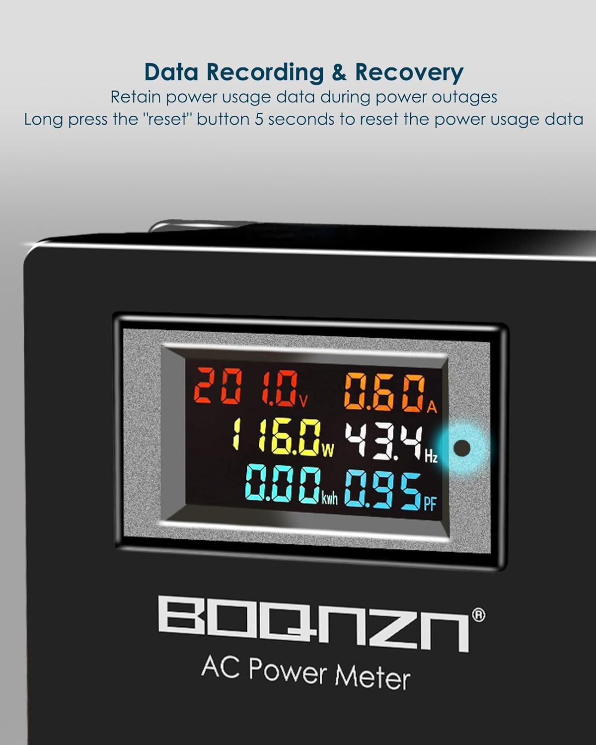 50A AC Power Meter, 240V NEMA 14-50P to NEMA 14-50R LCD Display Digital Multimet