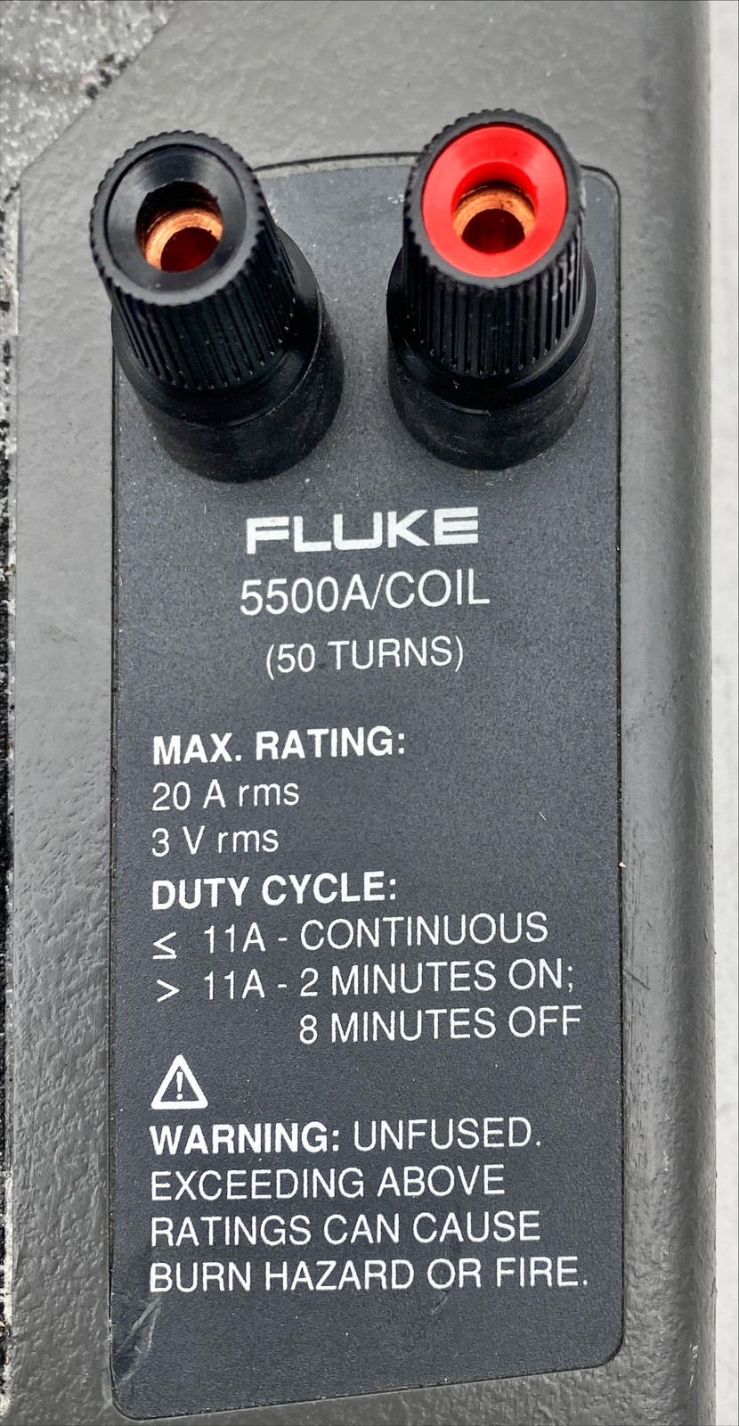 Fluke 5500A Coil 50 Turns Current Calibrator Max Rating 20A 3V