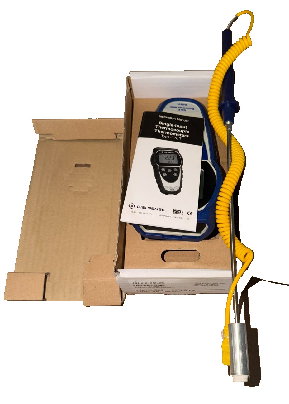 Digi-Sense WD 91428-01 Temp 10 Single-Input Type K Thermocouple Thermometer