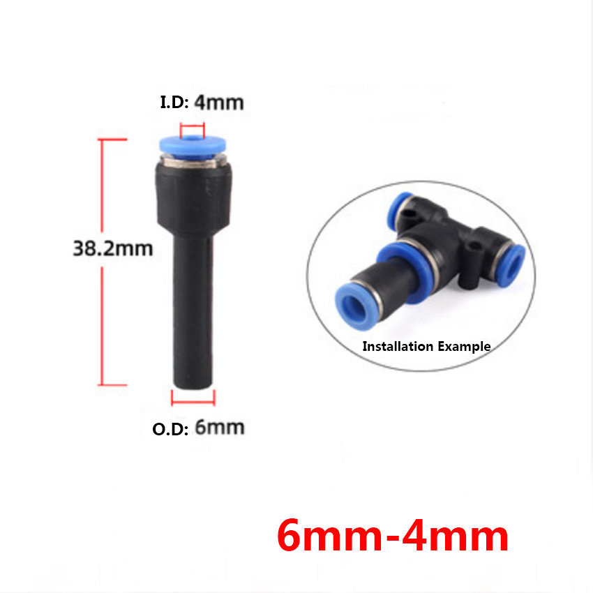 Ø 4-12mm Pneumatic Tube Hose Reducer Adapter Push-In Fittings Straight Connector