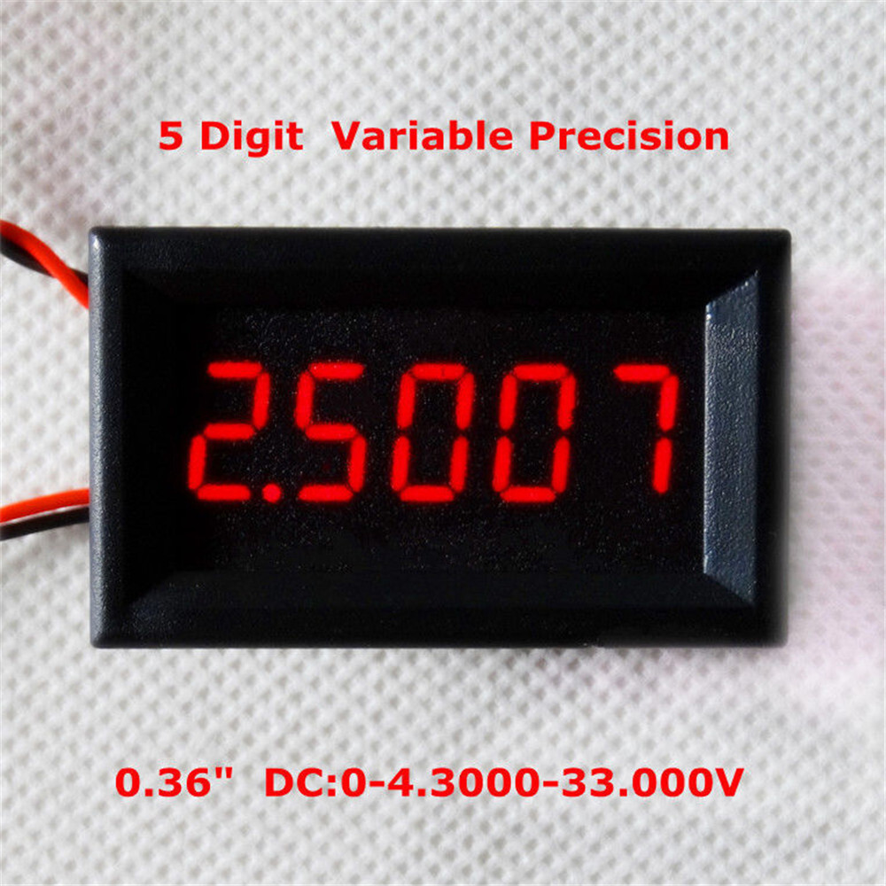 DC 0-4.3000-33.000V 5 Digit LED Digital Voltage Panel Meter Voltmeter 4 Color
