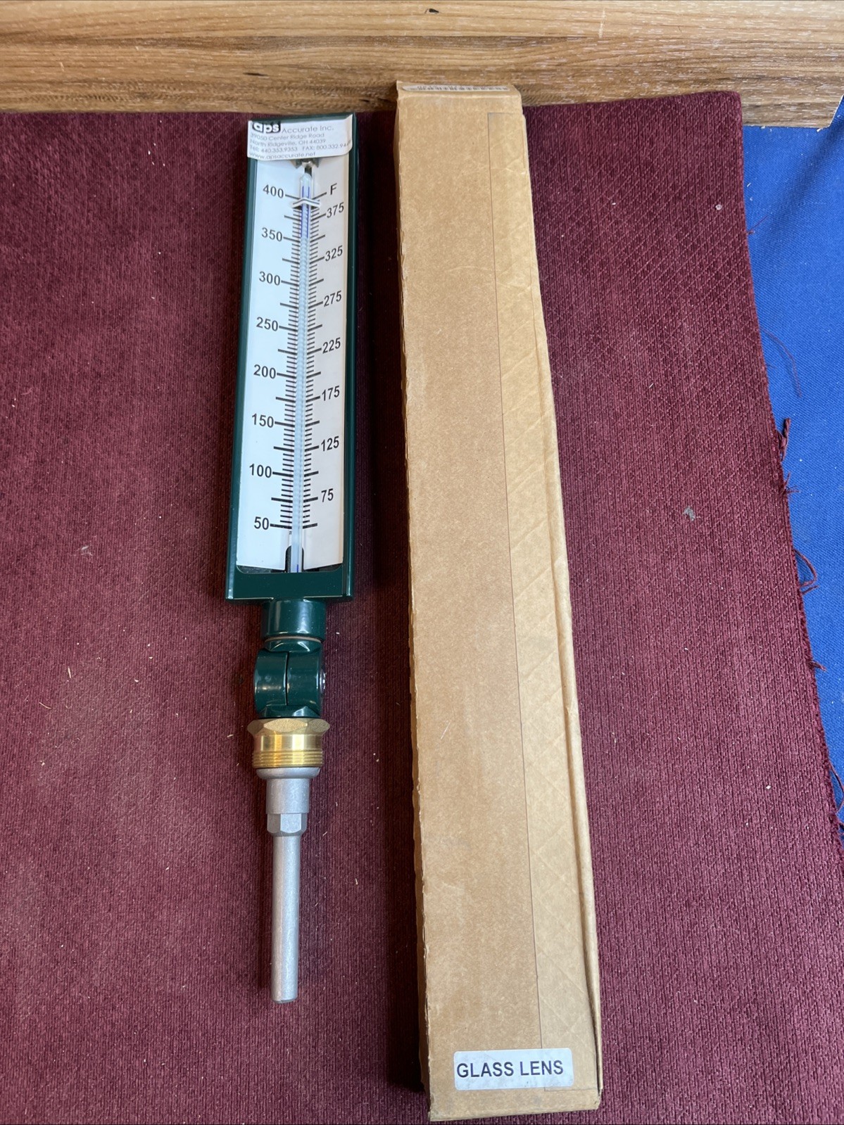 NEW IN BOX MILJOCO SX935100 SPIRIT FILLED THERMOMETER 50-400*F 3.5″ STEM