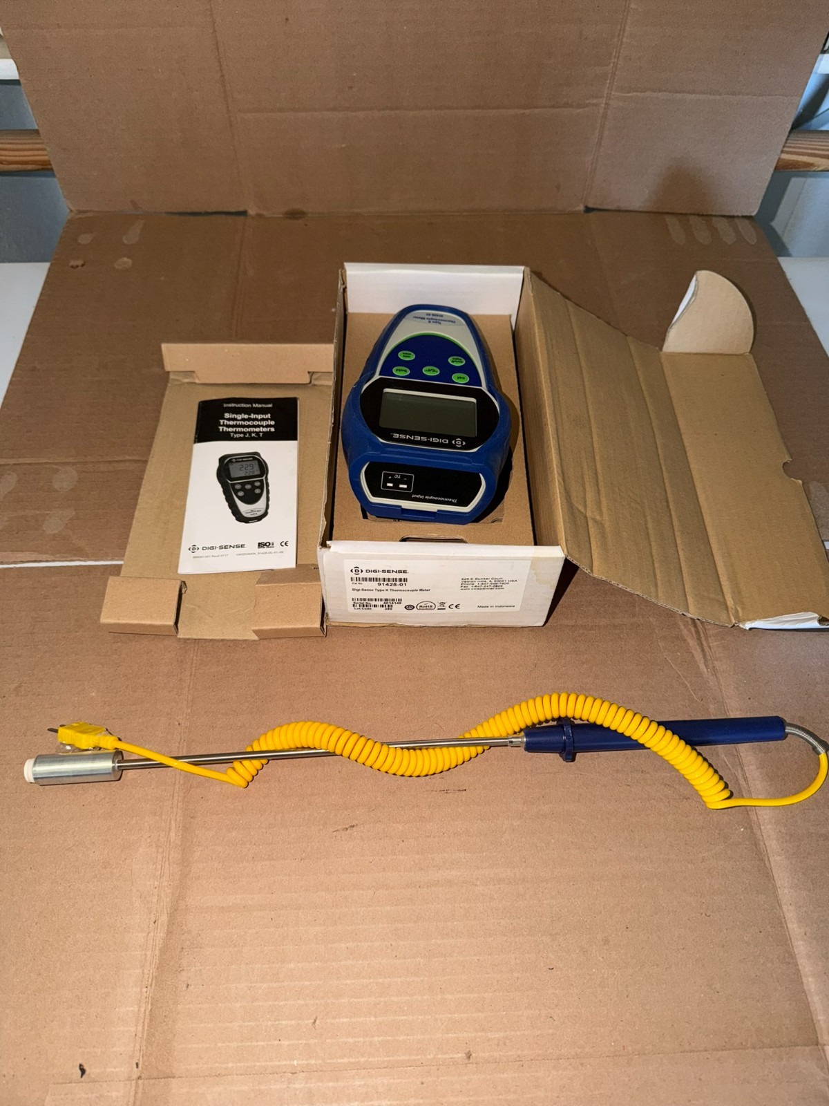 Digi-Sense WD 91428-01 Temp 10 Single-Input Type K Thermocouple Thermometer