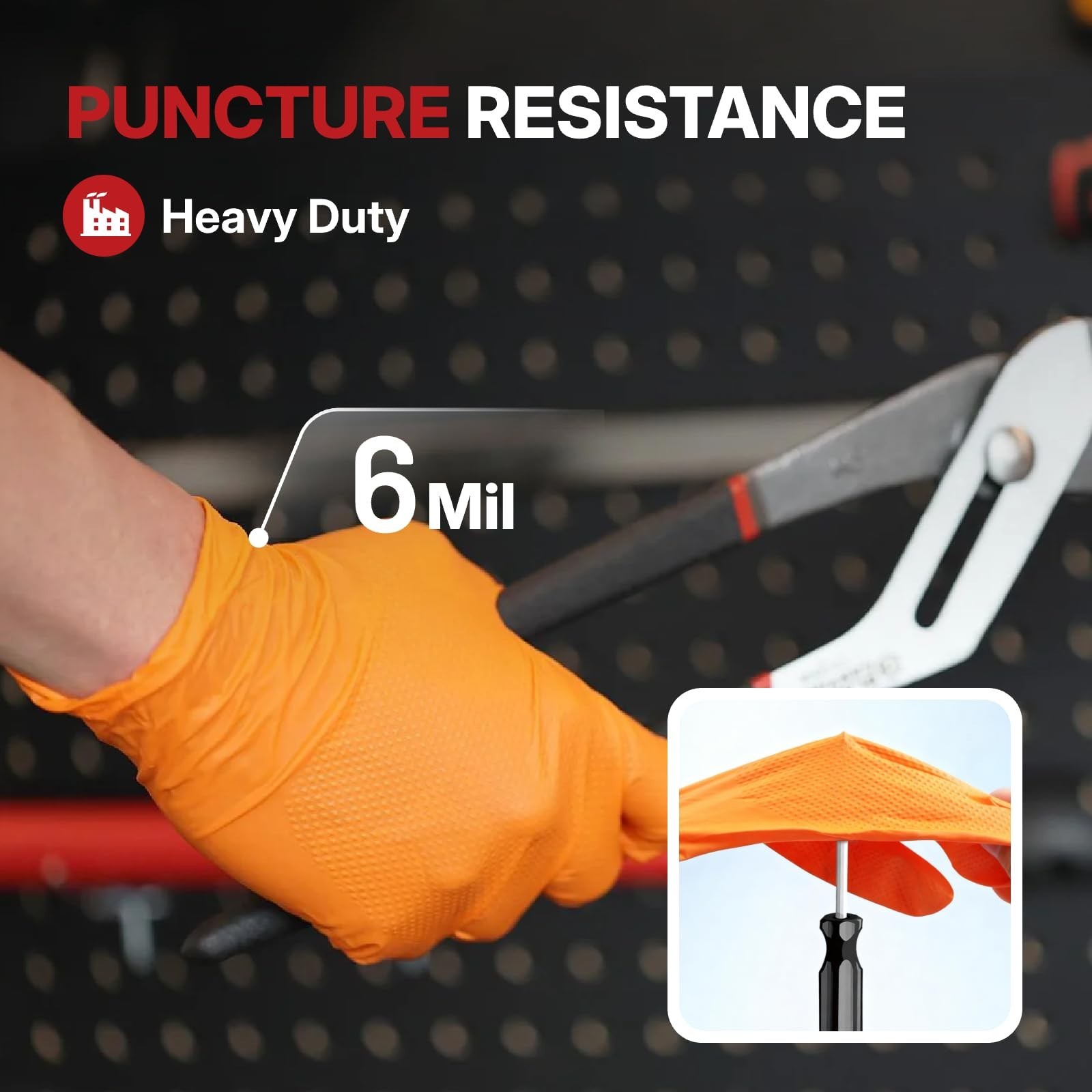 NORTHSKY Olympia Disposable Nitrile Gloves, 6 mil, Diamond, Black or Orange 1…