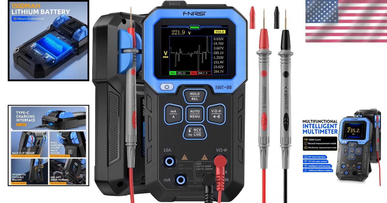 Smart Auto-Identification Multimeter with Graphic Waveform