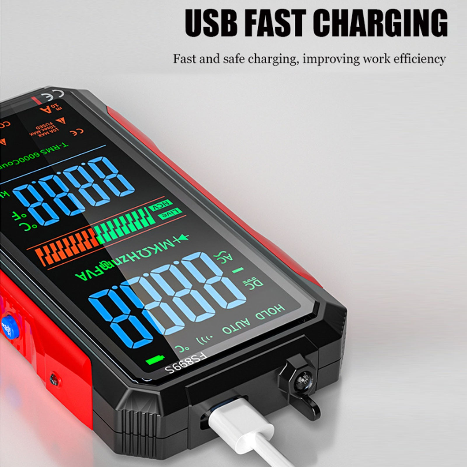 USB Rechargeable Digital Multimeter for Electrical Testing With Storage Case New