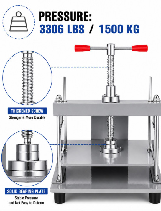 Manual Paper Press Machine 12×8.6 in for A4 Paper 10cm Thickness Steel Frame Pap