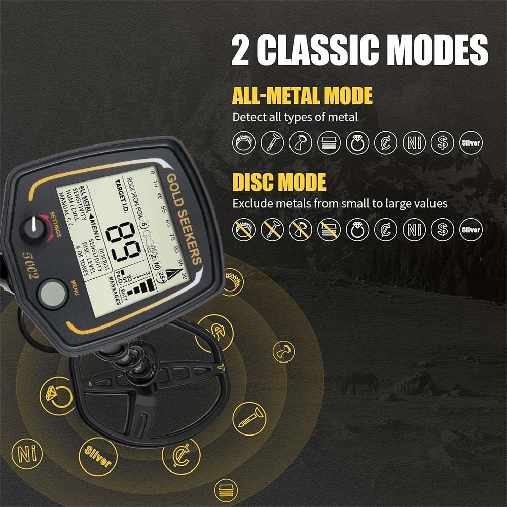 GOLDSEEKERS Metal Detector 13kHz Waterproof Coil Coinshooting Gold Prospecting