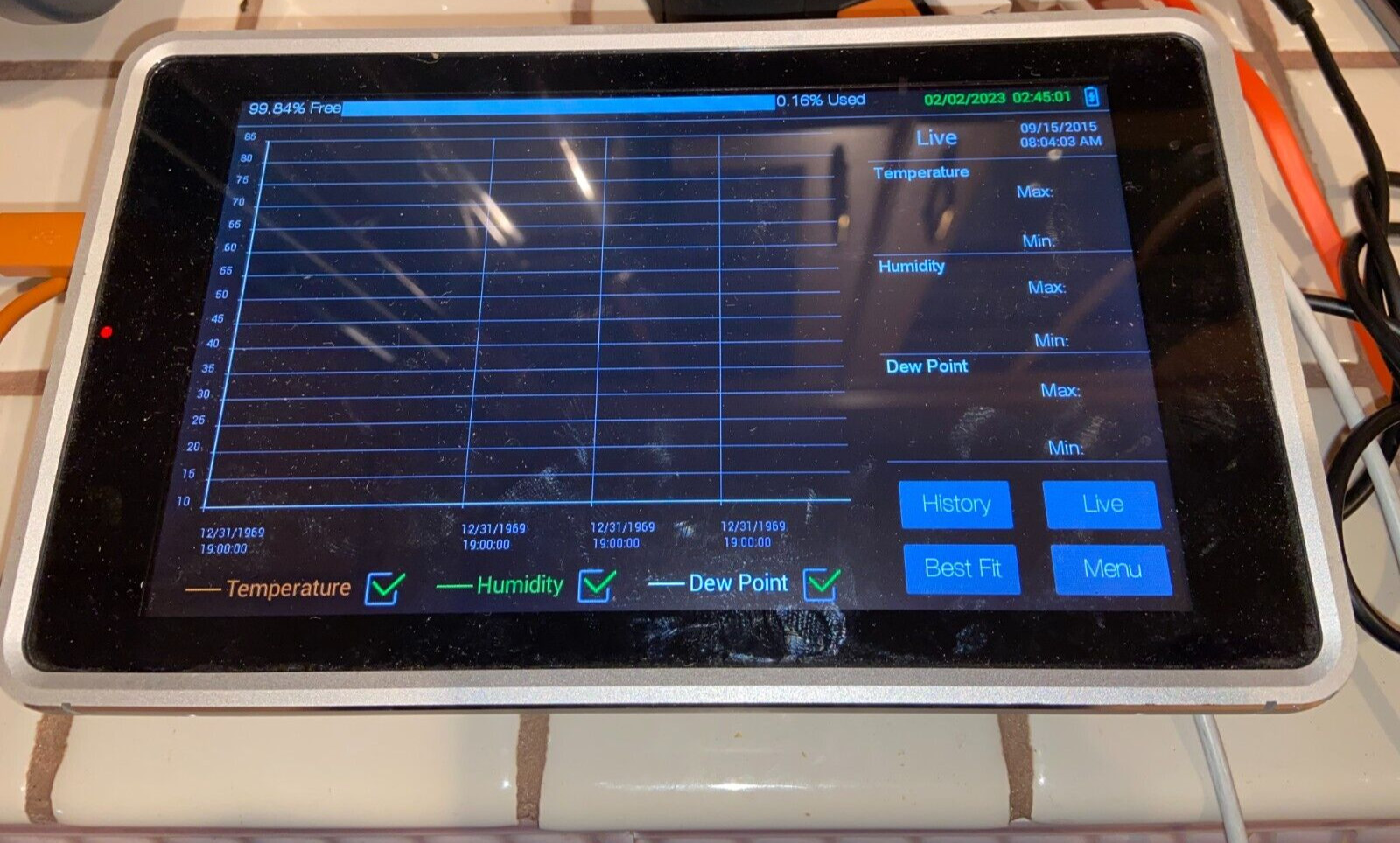 Cole Parmer 20250-40 Traceable 9012 Temperature/RH Touch Screen Recorder – Used