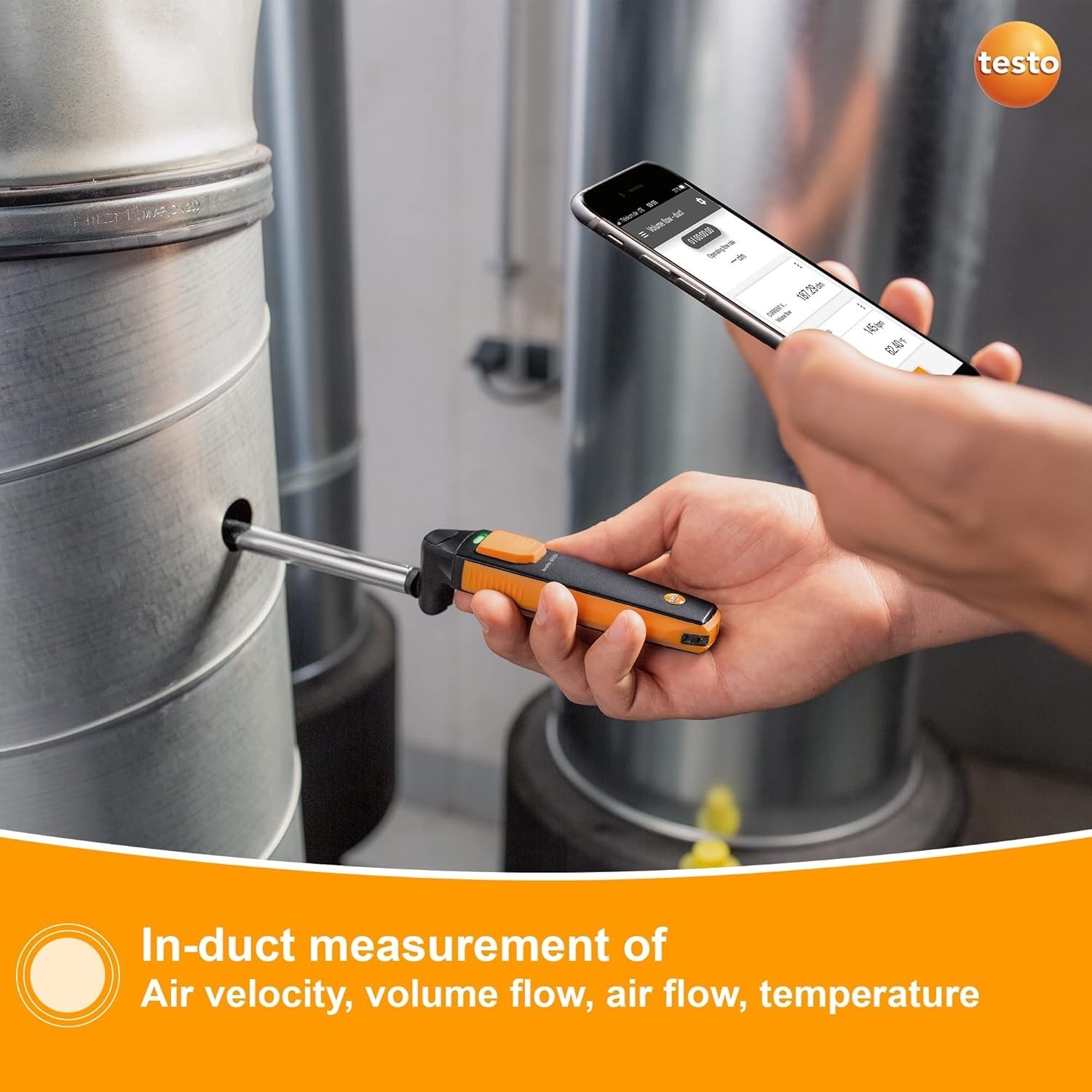 Handheld Anemometer Metal Plastic 15-inch Extendable Bluetooth HVAC airflow