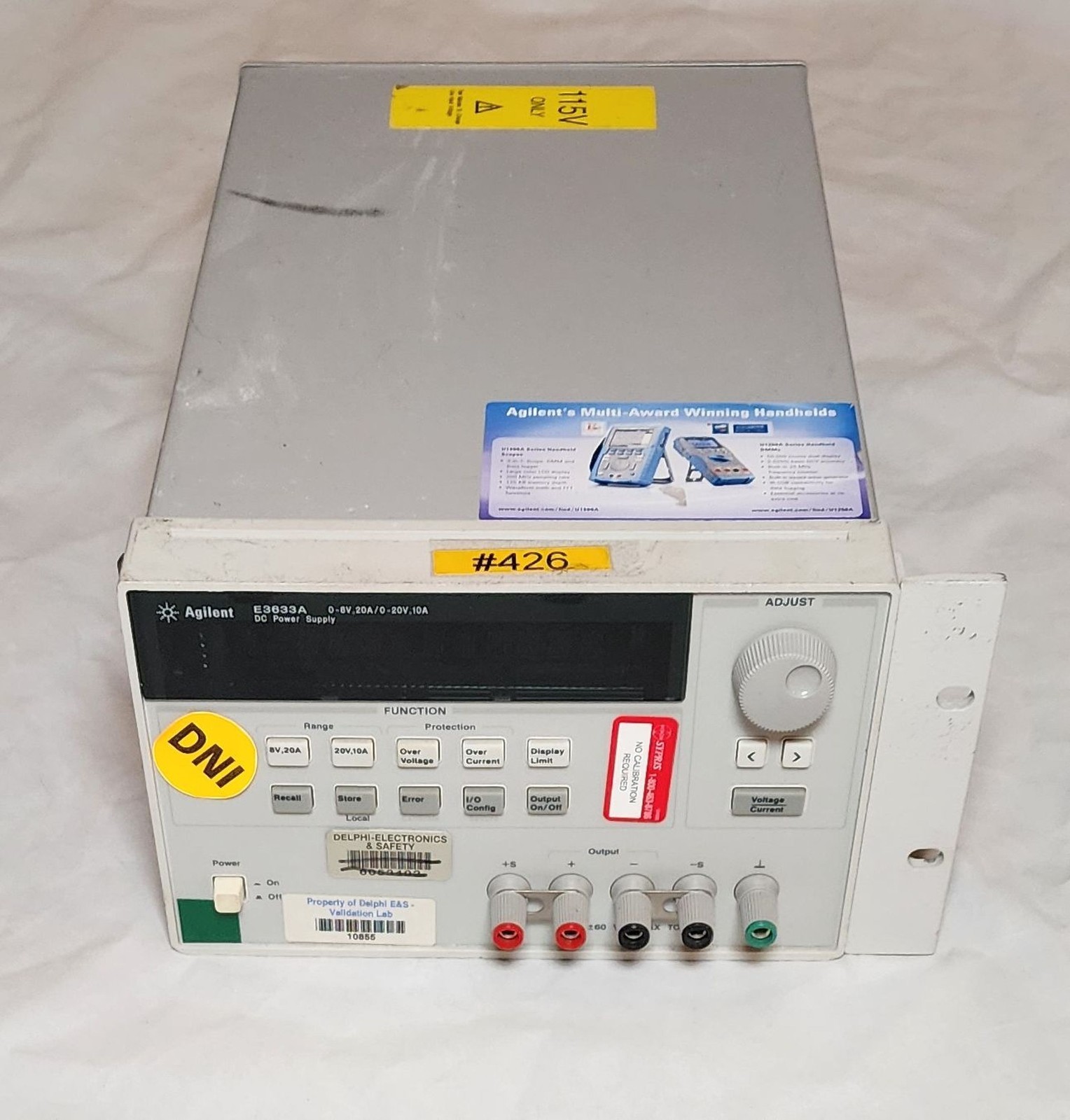 Agilent E3633A DC Power Supply 0-8V, 20A/0-20V, 10A HP Keysight 115V