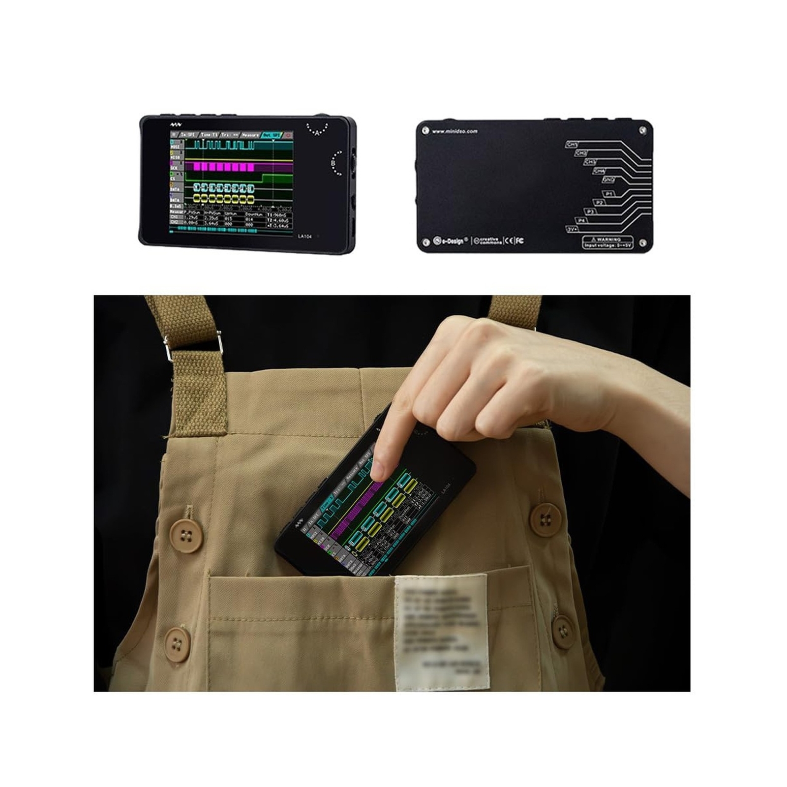 MINIWARE Pocket Logic Analyzer LA104, Portable Mini Size Handheld, Built-in R…