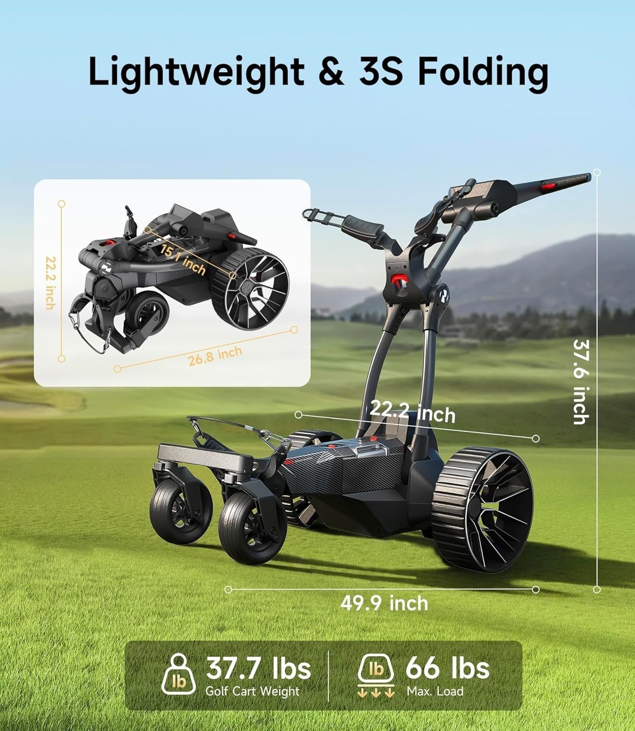 NAVEE Birdie 3X Auto Follow Electric Golf Push Cart Remote Foldable-Open Box