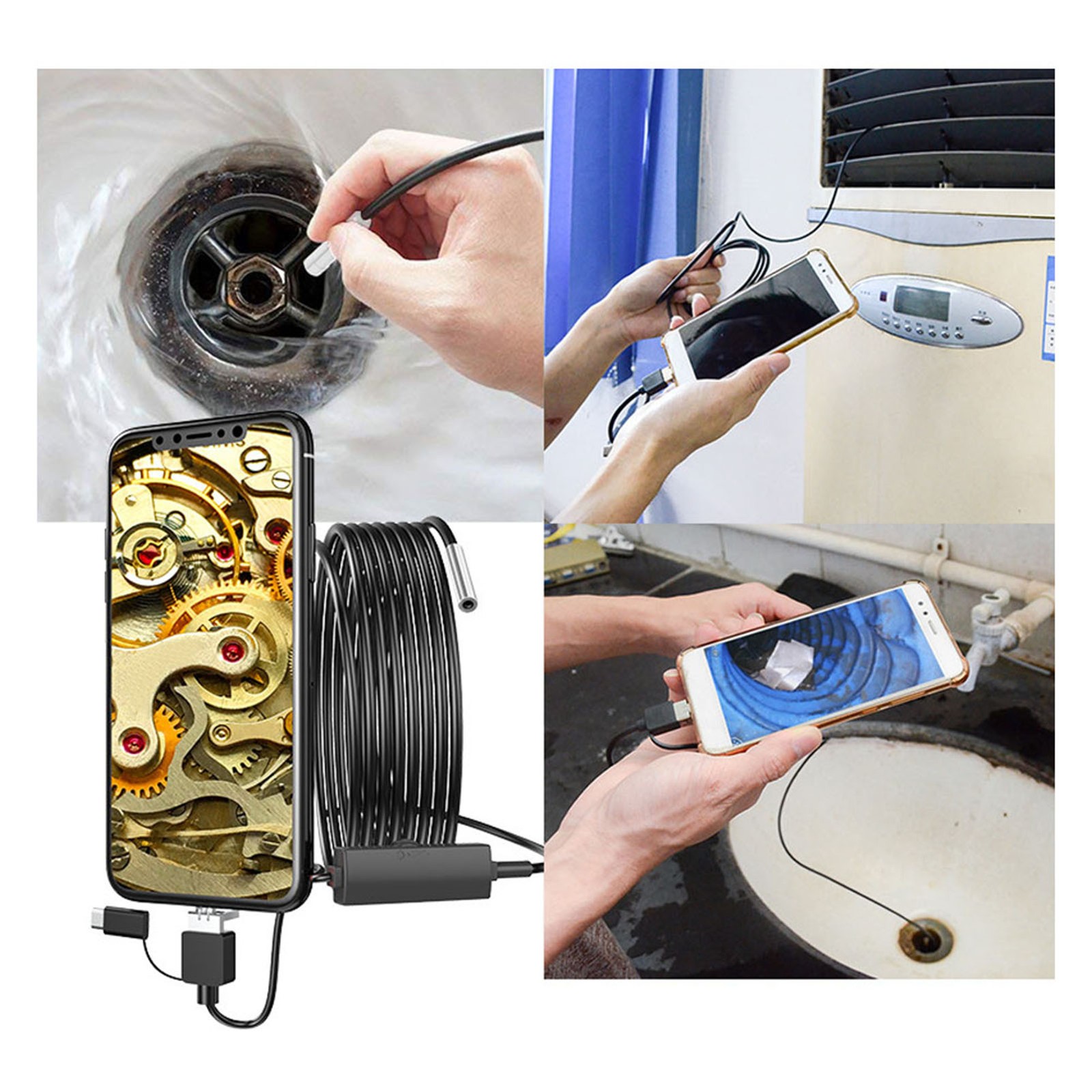 (3.5m Cable)3 In 1 For TypeC Mobile Phone 3.9mm Lens High Definition