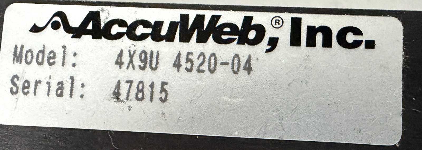 AccuWeb 4X9U 4520-04 Wide Array Edge Detector Sensor