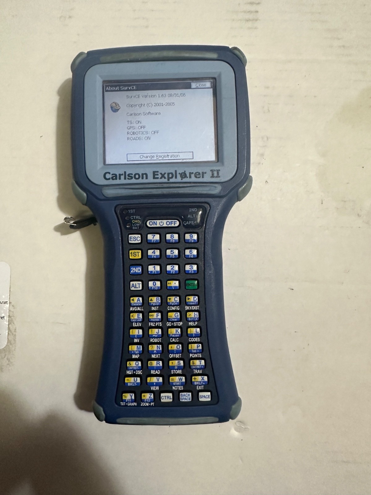 Carlson Explorer II Data Collector w/ SurvCE 1.63 (TS and ROADS) – For Parts