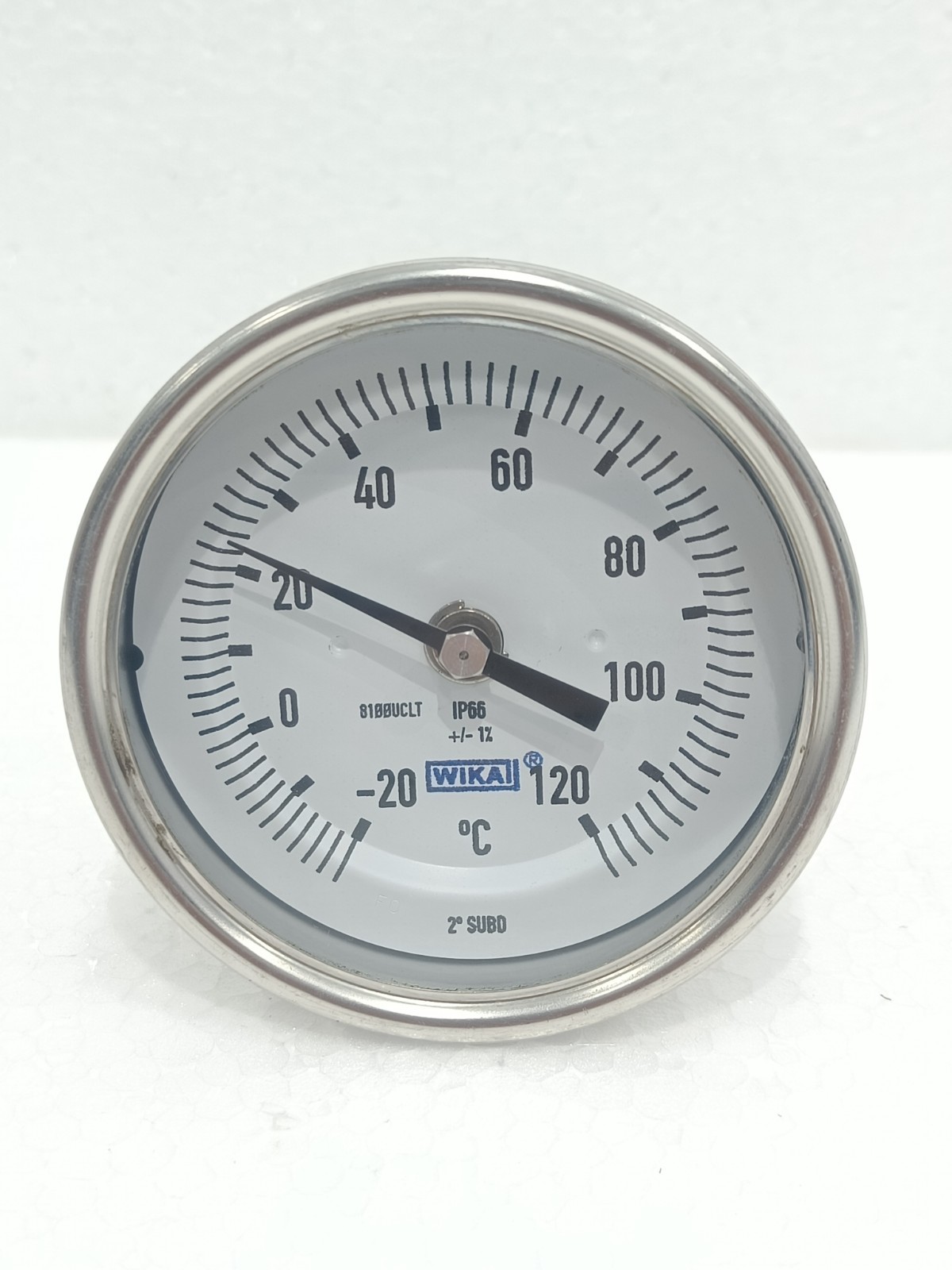 WIKA INDUSTRIAL BIMETAL THERMOMETER 2″ DIAL -20°C TO 120°C SS PROBE GERMANY IP66