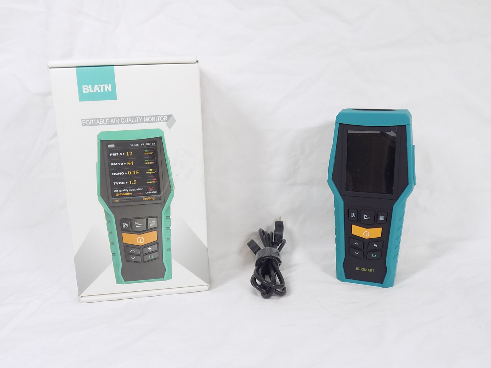 Smart Air Quality Monitor Indoor 12-In-1 CO2 Meter Dust PM1.0 PM2.5 PM10 Particl