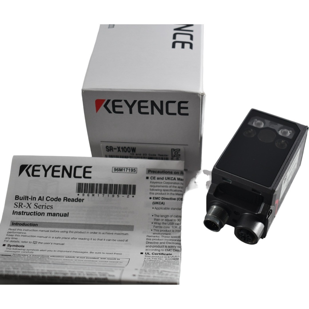 NEW Keyence SR-X100W 1D 2D Wide Field Autofocus Code Reader 1.4MP IP67