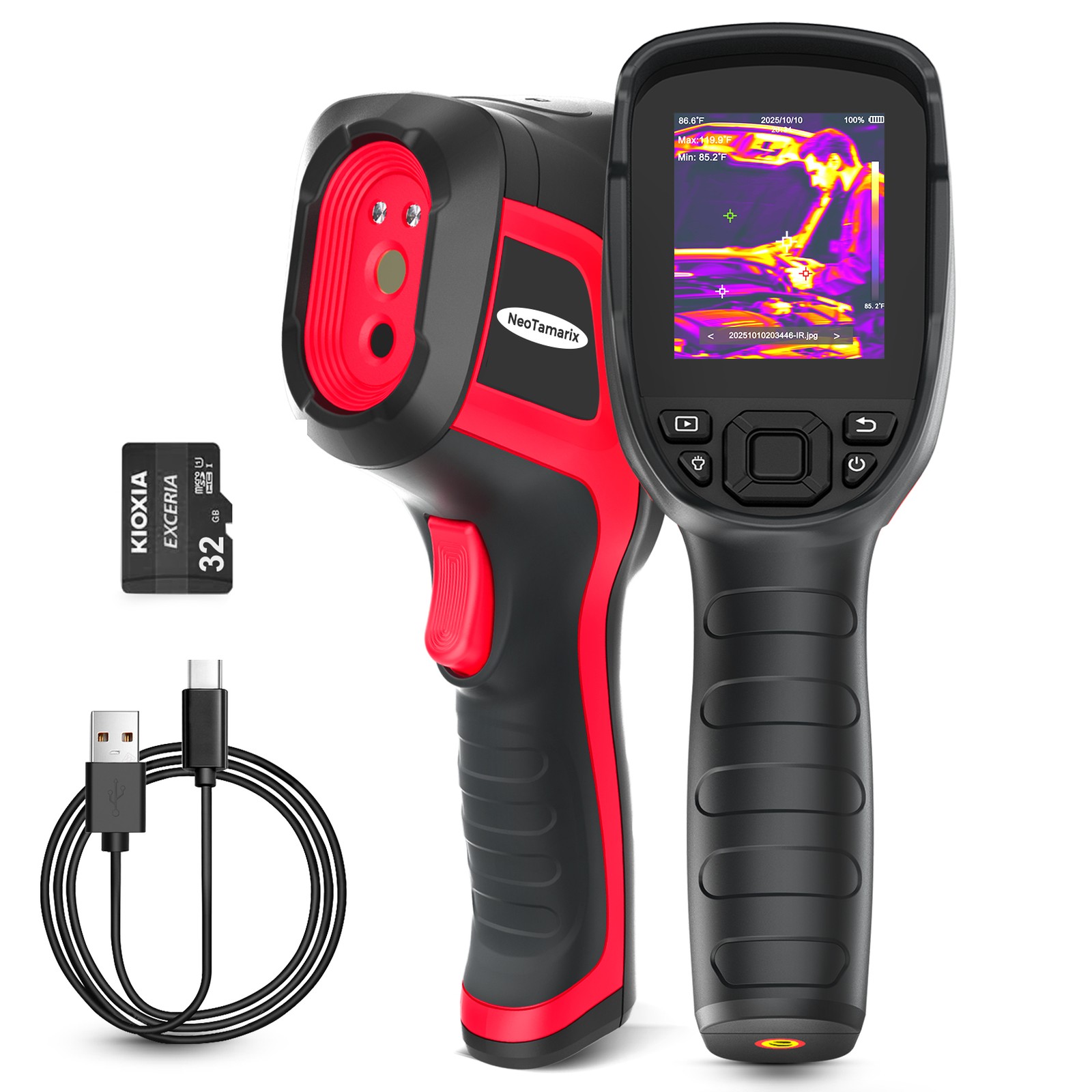 Handheld Thermal Imaging Camera 256×192 IR Resolution with 32GB SD Card 2026