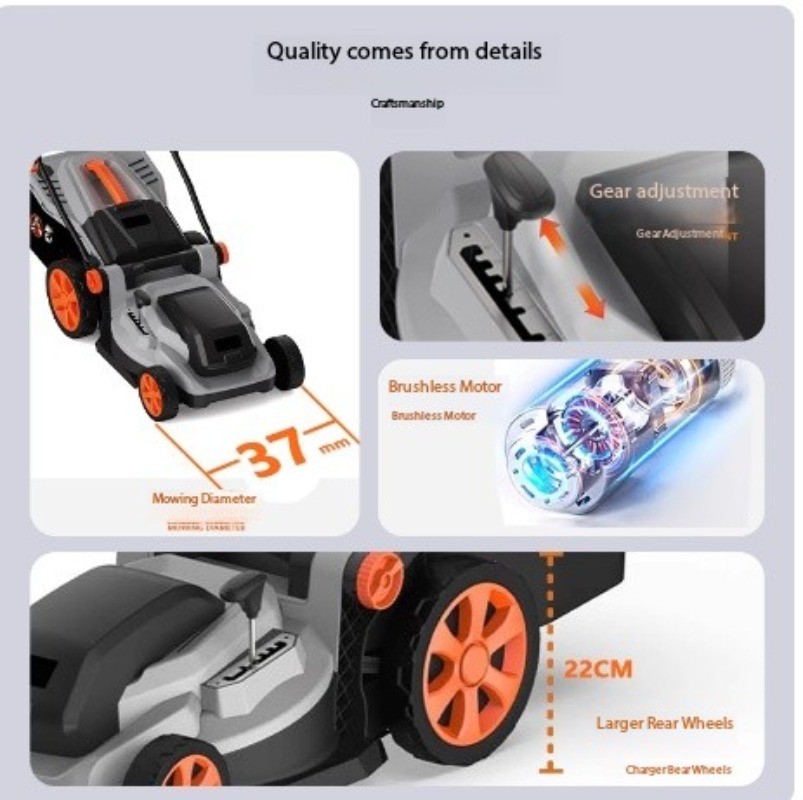 Electric Lawnmower Push-Type Lawn Mower Grass Trimmer