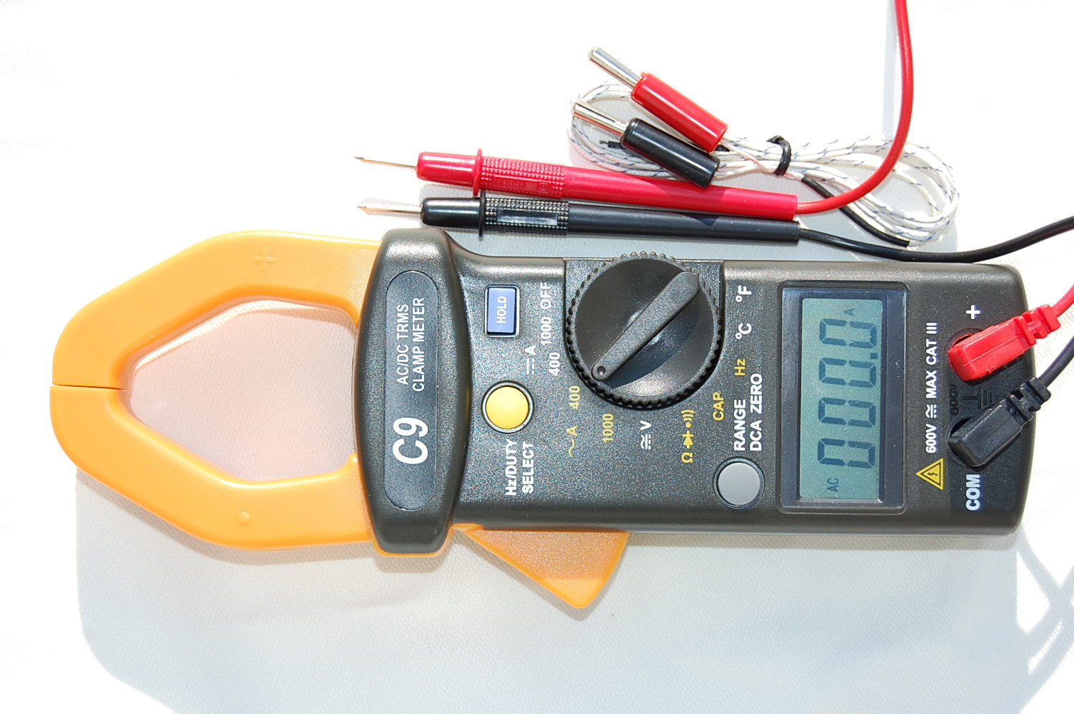 TRMS AC DC Clamp Meter Ammeter Digital Multimeter+Capacitor Tester HVAC Tool New