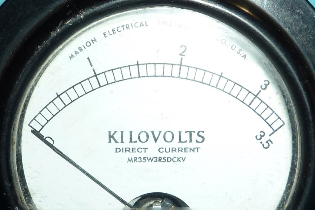 Marion DC Kilovolts Panel Meter 0-3.5kV 3 1/2in