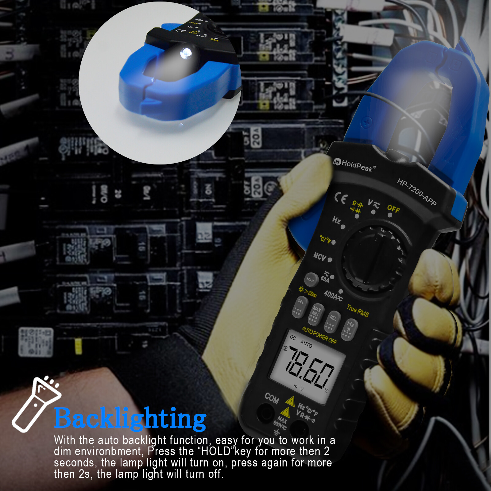 Clamp Meter TRMS 6000 Counts NCV Digital Clamp Multimeter DC AC Current Volt Amp