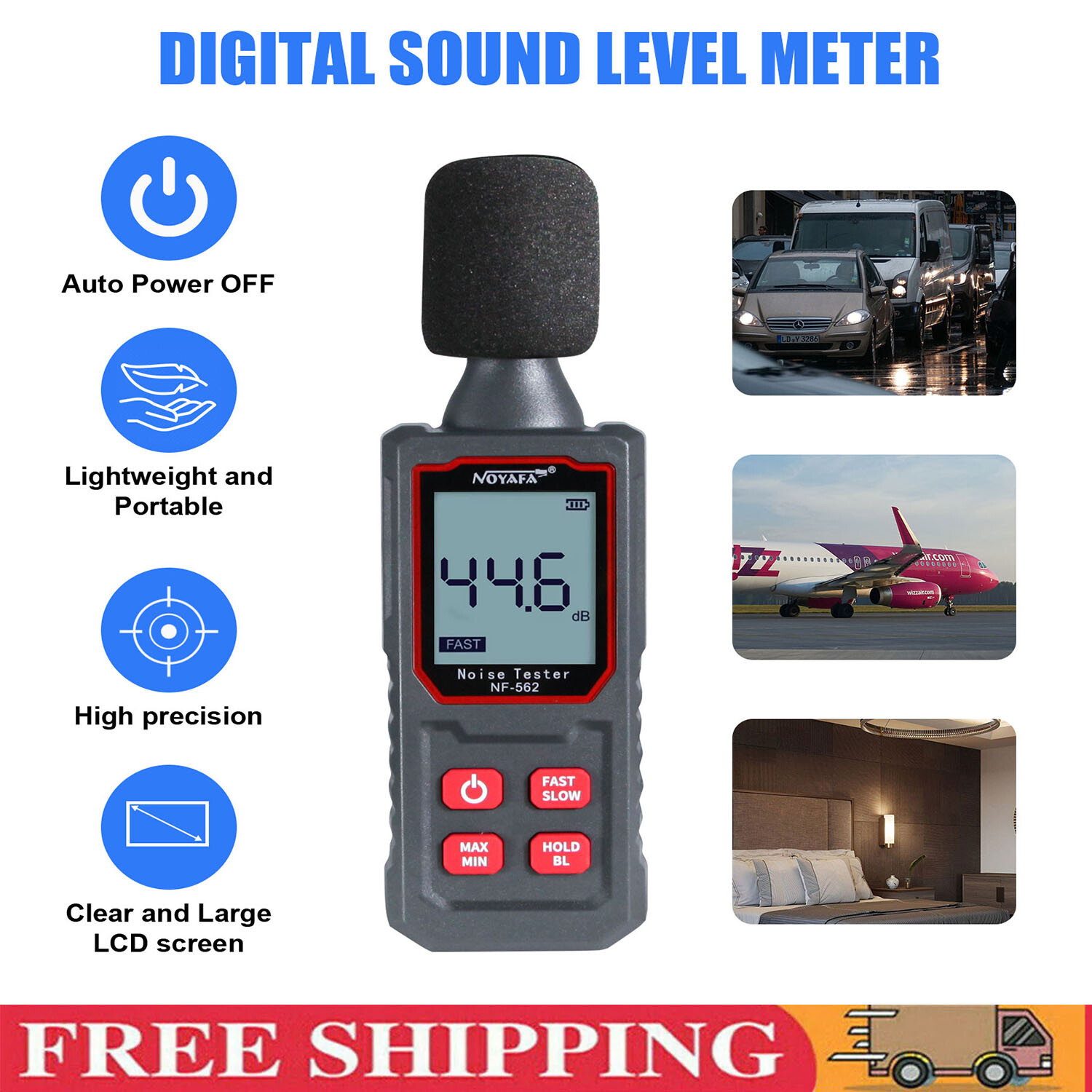 Decibel Meter Sound Level Meter Professional Sound Level Detector 30dB to 130dB