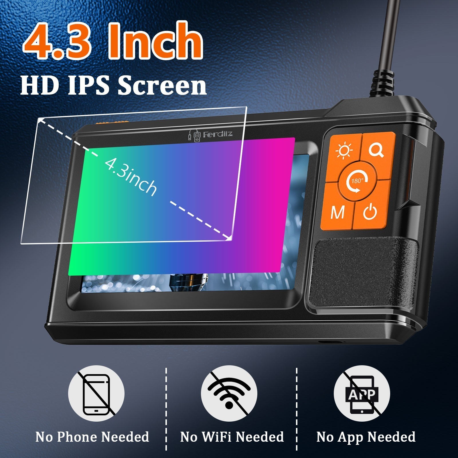 🔥1080P HD LED Handheld Industrial Endoscope Borescope Inspection Snake Camera