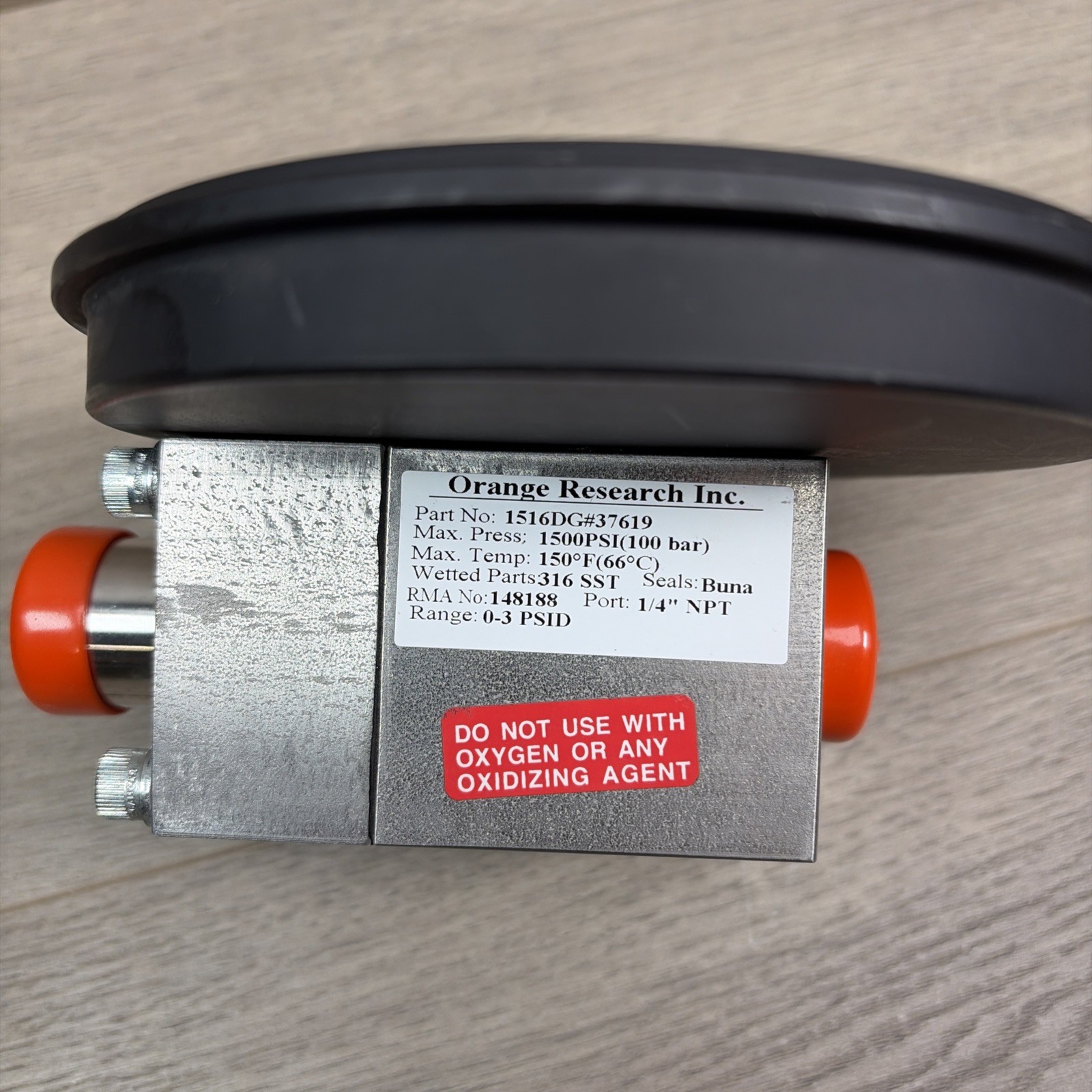 Orange Research Differential Gauge 1516DG#37619 1500 PSI Max 0-3 PSID